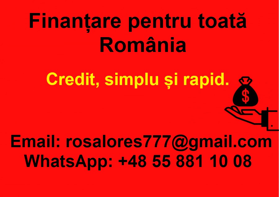 Escorta Oras: Bucuresti - Escorta Telefon: 0792162247 -  Servicii Escorta : Credite pentru români.  
Ave?i nevoie de finan?are imobiliar? pentru afacerea dumneavoastr?, pentru a cump?ra o ma?in?, o motociclet? sau pentru a v? înfiin?a propria firm??
Ofer credite personale la o dobând? nominal? de 3%, indiferent de sum?.  
V? rug?m s? specifica?i suma exact? ?i termenul de rambursare în cererile dumneavoastr? de credit.  
Email: rosalores777@gmail.  com
WHATSAPP: +40 792 162 247