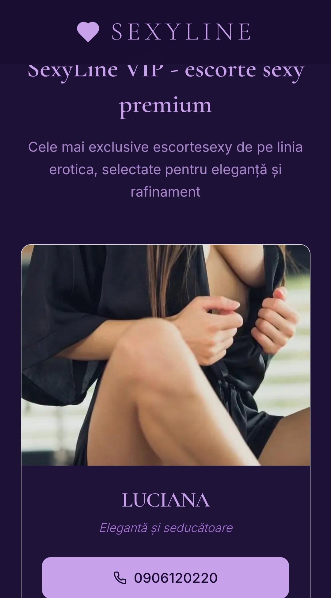 Escorta Oras: Linieerotica-deziree.com - Escorta Telefon: 0906120220 -  Servicii Escorta : Rafinament, discreție și o experiență creată special pentru tine…
Există momente în care îți dorești mai mult decât o simplă conversație — îți dorești atenție, conexiune și o stare care te scoate din rutină.  
Aici vei găsi exact acel echilibru subtil între mister, eleganță și emoție.  
✨ Prezență caldă și atentă
✨ Conversații rafinate
✨ O experiență personalizată, în ritmul tău
Totul într-un spațiu discret, unde tu ești în centrul atenției.  
Permite-ți să descoperi ceva diferit…
???? linieerotica-deziree.  com