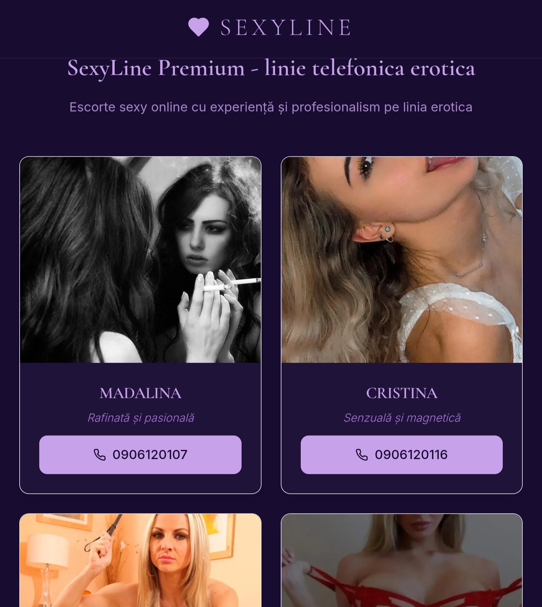 Escorta Oras: Linieerotica-deziree.com - Escorta Telefon: 0906120107 -  Servicii Escorta : Rafinament, discreție și o experiență creată special pentru tine…
Există momente în care îți dorești mai mult decât o simplă conversație — îți dorești atenție, conexiune și o stare care te scoate din rutină.  
Aici vei găsi exact acel echilibru subtil între mister, eleganță și emoție.  
✨ Prezență caldă și atentă
✨ Conversații rafinate
✨ O experiență personalizată, în ritmul tău
Totul într-un spațiu discret, unde tu ești în centrul atenției.  
Permite-ți să descoperi ceva diferit…
???? linieerotica-deziree.  com