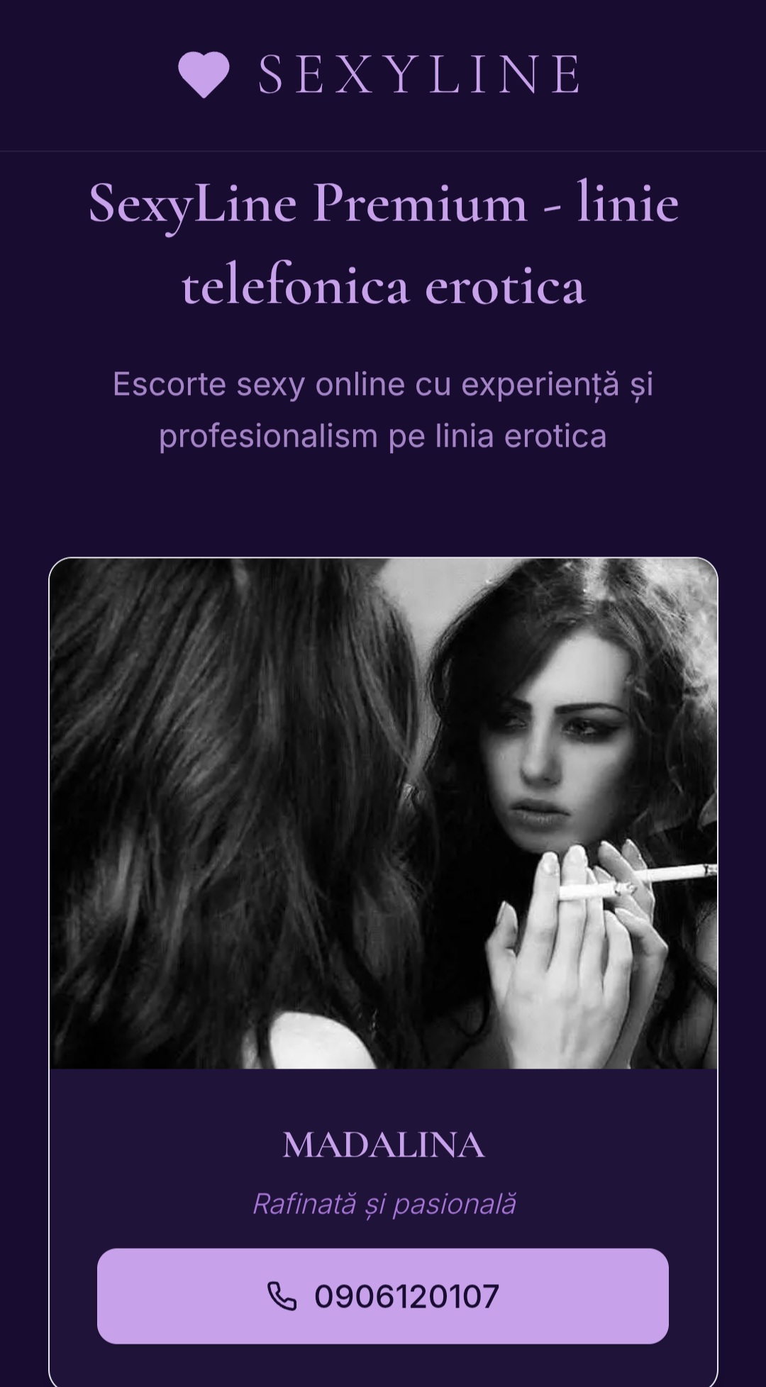 Escorta Oras: Linieerotica-deziree.com - Escorta Telefon: 0906120107 -  Servicii Escorta : Descoperă plăcerea unei conversații fără limite… 

Intră în universul meu unde fanteziile prind viață și fiecare cuvânt te apropie mai mult de dorințele tale.  
Sunt aici pentru tine – discretă, atentă și gata să îți ofer momente speciale, exact așa cum îți dorești.  

???? Voce seducătoare
???? Atmosferă intimă
???? Experiențe unice, doar pentru tine

Nu mai sta pe gânduri… lasă-ți imaginația liberă și hai să ne cunoaștem mai bine.  
???? linieerotica-deziree.  com