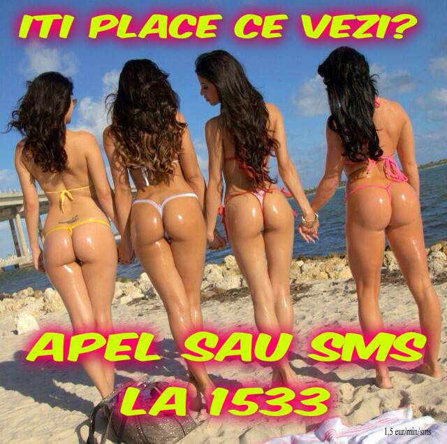 Bucuresti Toata Tara - Escorta Sexy - 1533 - nr.  scurt de telefon 1533 SEX SMS SAU VOCE, cea mai tare excitare! Incearca provocarea, misterul si dezlantuirea cuvintelor excitante si vei descoperii placeri nebauite cu cele mai porno si experte fete tinere si mature! Totul numai cu femei reale, poti sa si suni la acelasi nr unic sa faci proba .  1533 e numarul care trezeste in tine cele mai ascunse fantezii.  HAI SA FACEM SEXTING, baby! Trimite textul SEXTING la 1533 si pornim distractia Destinat adultilor, tarif 1, 5 eur/sms&amp;min fara tva.  NON STOP