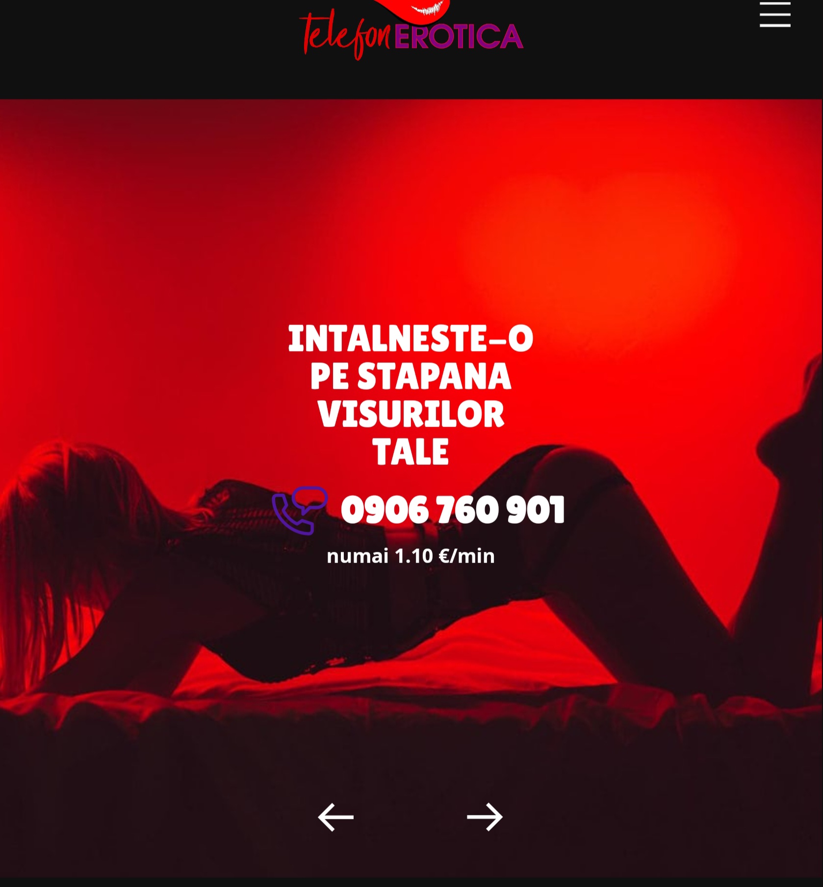 Escorta Oras: București TOATA TARA - Escorta Telefon: 0906760901 -  Servicii Escorta : TELEFONEROTICA- CELE MAI NOI ESCORTE Vrei satisfacție garantată, fara sa platesti sume astronomice? Acum găsești tot ce pofteste penisul tău.  Ne poți suna cu încredere la numărul afișat.  Poți intra în chat direct cu femei reale și dornice de aventura.  Nu mai sta pe gânduri.  .  .  trimite mesaj la numărul scurt 1523