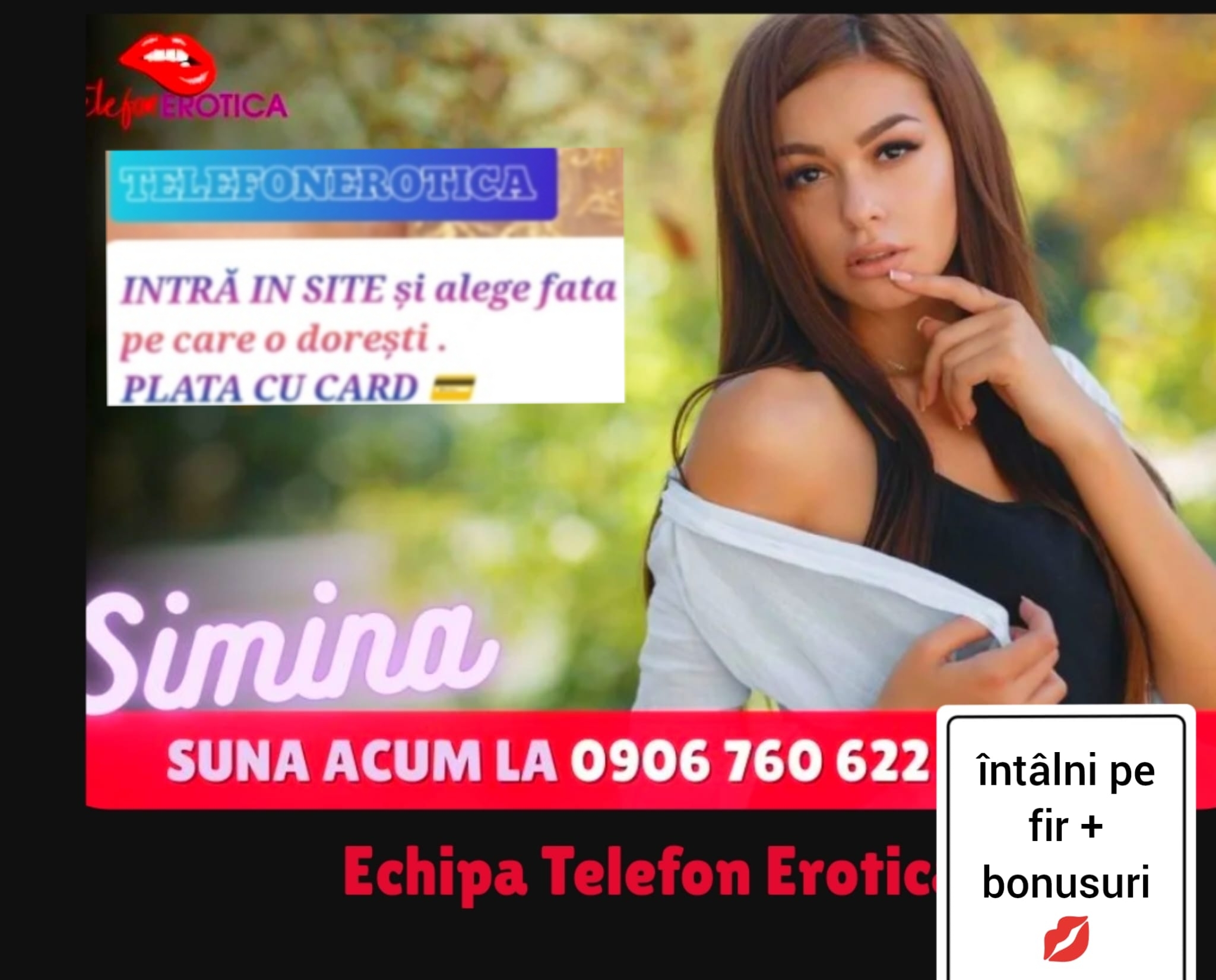 Escorta Oras: Bucuresti - Escorta Telefon: 0906760905 -  Servicii Escorta : Bună ! Sunt muza ta , brunetă - senzuală, nebunatică, dulce și sexy venită de la Paris .  Te astept la mine sa-ti ofer cele mai bune clipe de companie, masaj de relaxare, body cu creme si uleiuri parfumate.  Daca esti un tip caruia ii place atmosfera și jocurile erotice atunci suna-ma fără ezitare , nu iti va parea rau de nimic ba din contră.  Știu ce pot , ofer plăcere peste maximă.  Mă poți suna la Nr afișat sau lasă-mi te rog al tău sms la 1523 - OFERTA 7