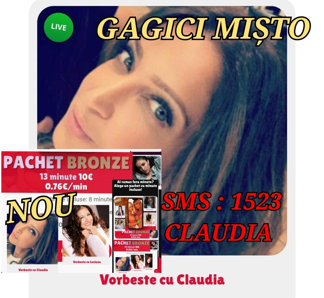 Escorta Oras: Toată Tara - Escorta Telefon: 0906760945 -  Servicii Escorta : Ai nimerit la țanc.  Ai poftă de o felație și te-ai plictisit deja de căutări? Sună-mă și lasă-mă să mă ocup de pula ta cum știu eu mai bine.  Nu te lasă neterminat și vei revenii mereu la mine.  Sunt Clau, sună-mă la Nr afișat sau text la Nr 1523 - CLAUDIA