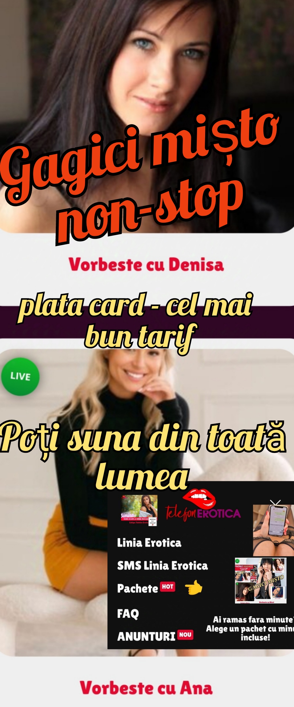 Escorta Oras: Bucuresti - Escorta Telefon: 0906760622 -  Servicii Escorta : ALEGE ❤️ Telefonerotica.  ro .  NE POTI SUNA DE ORIUNDE IN LUME TE - AI AFLA .  PLATA CU CARD ! Te simti singurel sau ai nevoie de o voce suavă și jucăușă pentru a te masturba împreună cu o gagică nebunatică și sexy ? Sunt aici pentru tine iar eu îți voi îndeplini orice fantezie fără ca cineva sa ne deranjeze.  Abia aștept să îți arăt cît sunt de bună.  .  Îmi poți lăsa chiar și SMS la Nr 1523 cu textul ERECTIE 7 .  Pupici