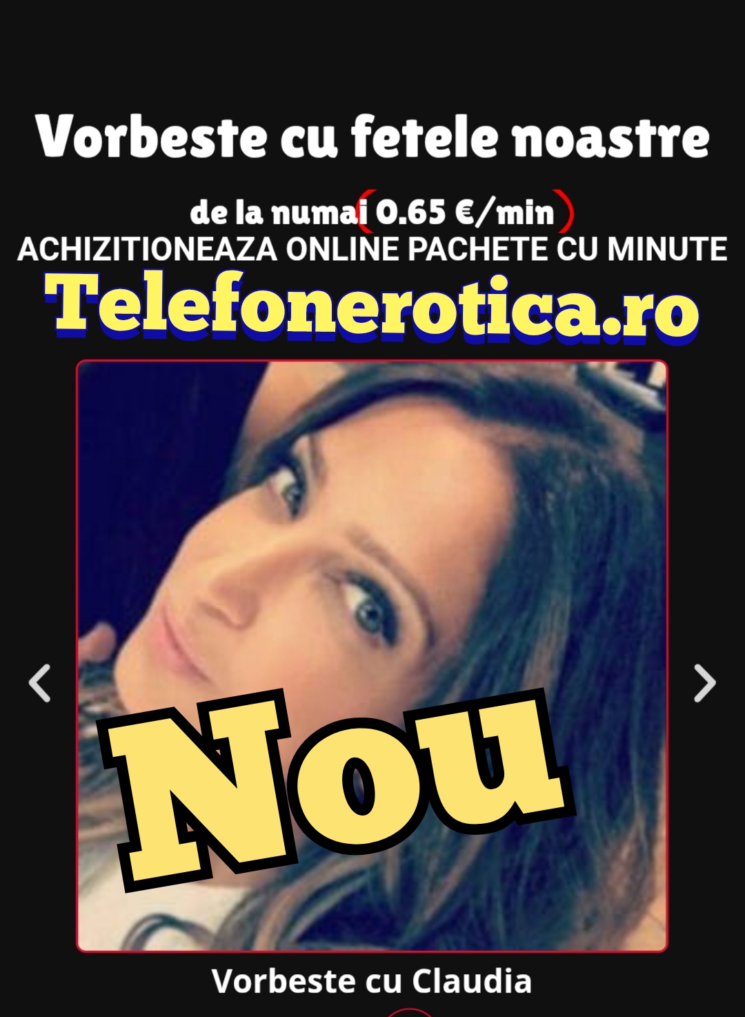 Escorta Oras: București și Toată Tara - Escorta Telefon: 0906760903 -  Servicii Escorta : TELEFONEROTICA ‼️‼️ ☄️Intra în site-ul oficial și ai parte de pachete cu minute promoționale .  Alege unul din modelele noastre și dă frâu liber pasiunii! ☄️Poți suna din orice colț al lumii! ☄️Sexting- trimite sms la numărul scurt de telefon 1523 ☄️Ma poți suna oricând dorești tu la numărul afișat!