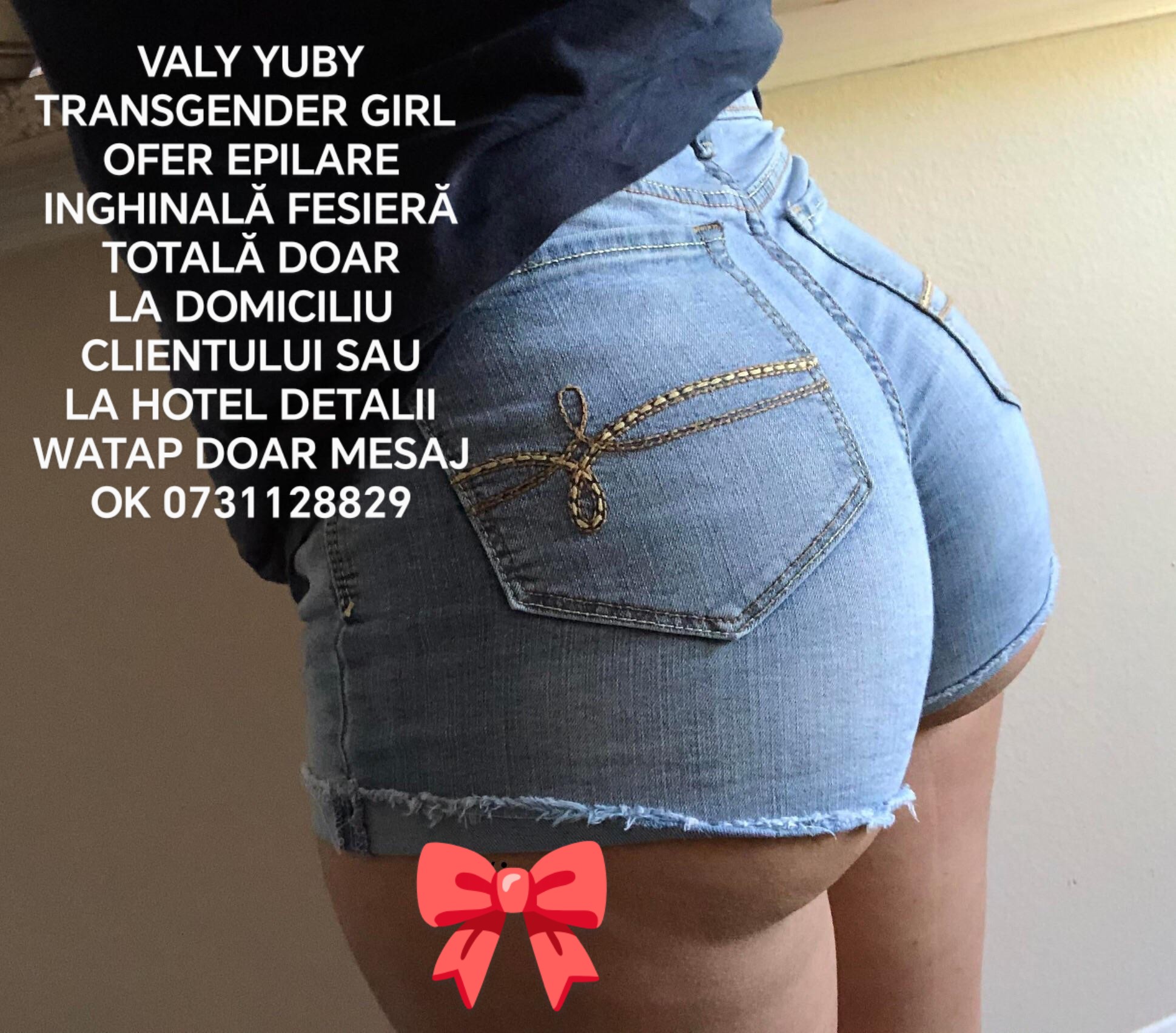 Escorta Oras: Pecica Arad - Escorta Telefon: 0731128829 -  Servicii Escorta : Buna sunt VALY YUBY transgender GIRL ofer epilare inghinala cu laser sau cu cear? la domiciliu clientului sau la hotel fetelor ?i b?ie?ilor indiferent de orientarea 
?i ofer ?i tandre?e erotic? la pat cu final fericit pentru mai multe detalii watap doar mesaje nu r?spund la apeluri telefonice sau video OK pupicii
