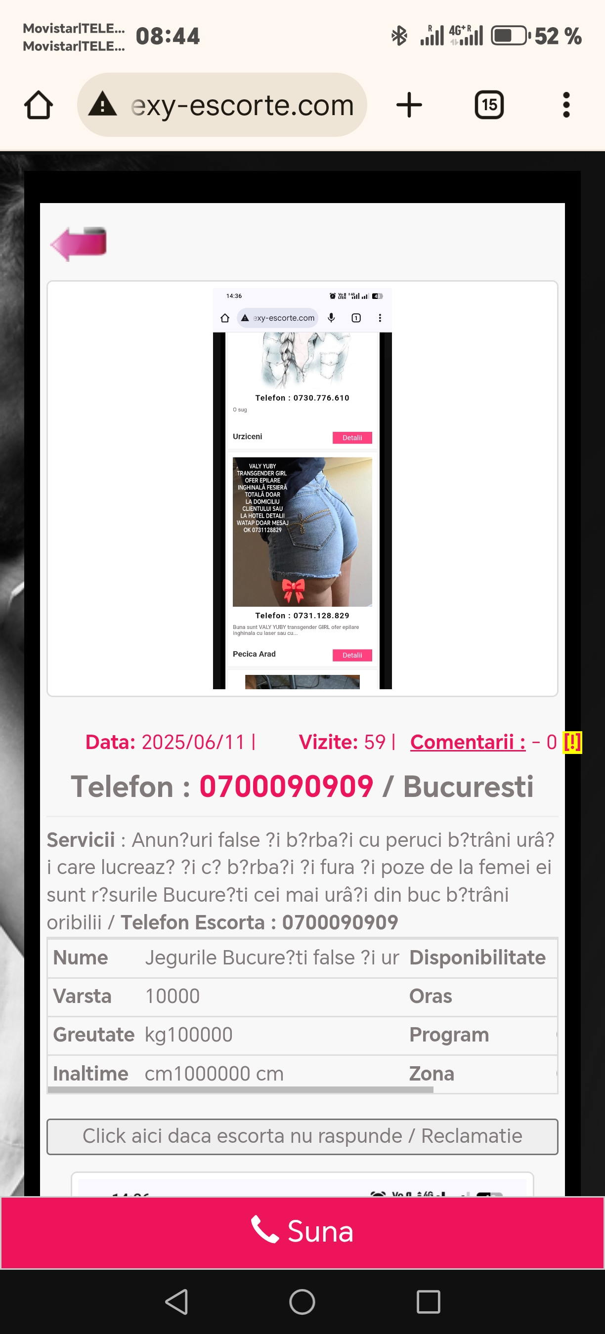 Escorta Oras: Pecica Arad - Escorta Telefon: 0731128829 -  Servicii Escorta : Pentru cel care mi-a f?cut repostare c? sunt fals? ok nu sunt fals? dar nu r?spund la to?i jego?i care m? sun? dispera?i ok ave?i grij? ieste un labar disperat ok m? sun? incontinuu jegu dracu labar nenorocit mia f?cut mie reclam? fals? ????????????????????